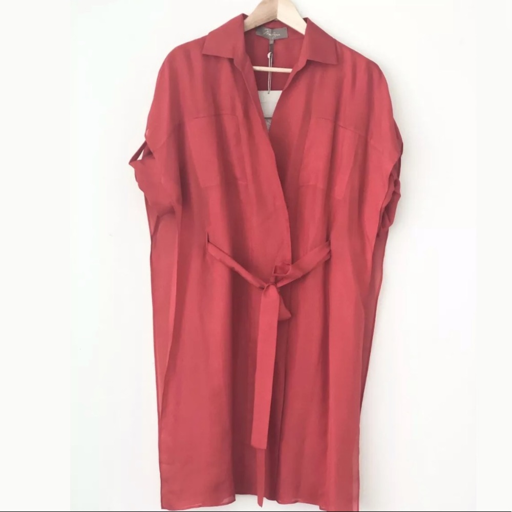 Max Azria Multi Way 100% Silk Shirt Dress